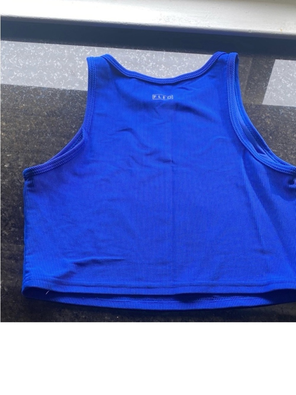 Fleo Electric Blue Ribbed Crop Tank